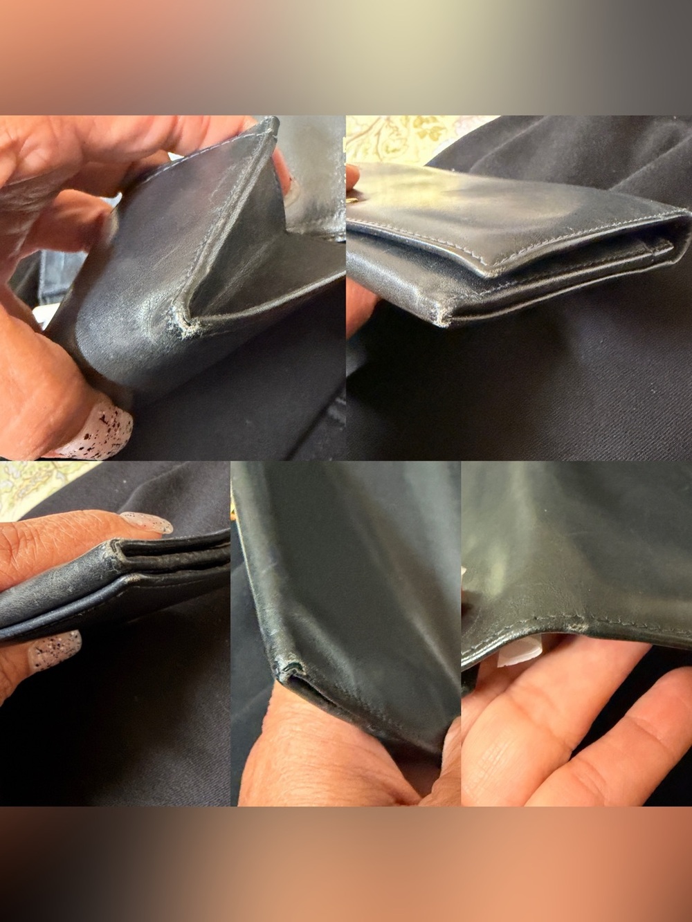✨ Authentic Salvatore Ferragamo Black Leather Wallet with unbranded Gold Chain ✨ - Picture 11 of 11